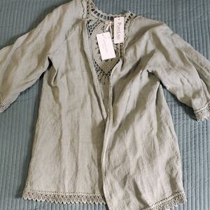 Valentina Naldi Green Lace Blouse